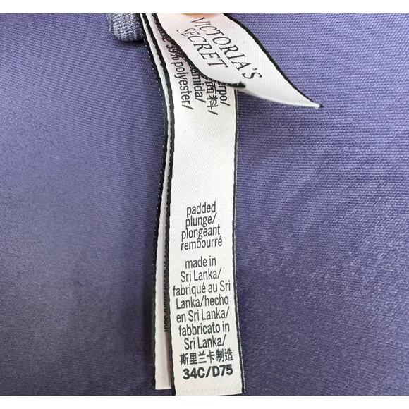 New Victoria's Secret Light Purple Padded Plunge Bra 34C - Picture 3 of 4